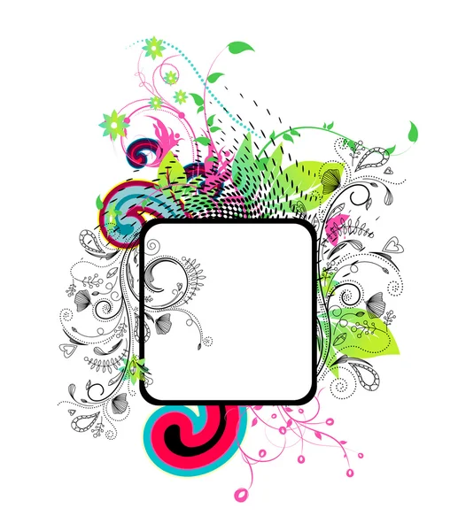 Cadre floral abstrait coloré — Image vectorielle