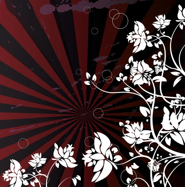 Floral avec grunge — Image vectorielle