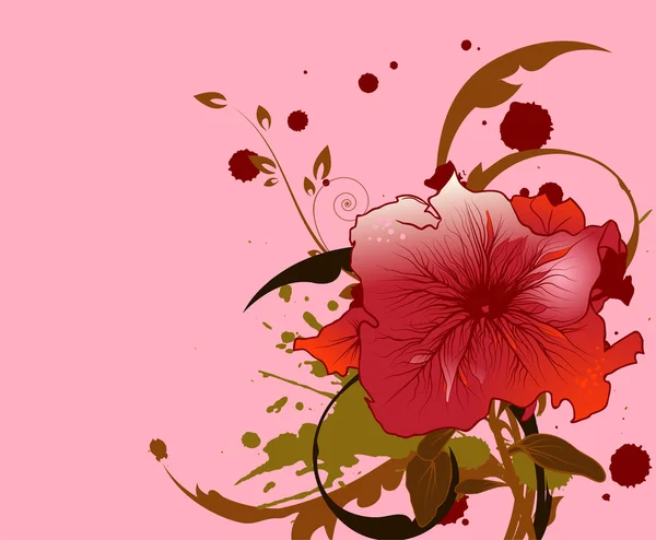 Floral avec grunge — Image vectorielle