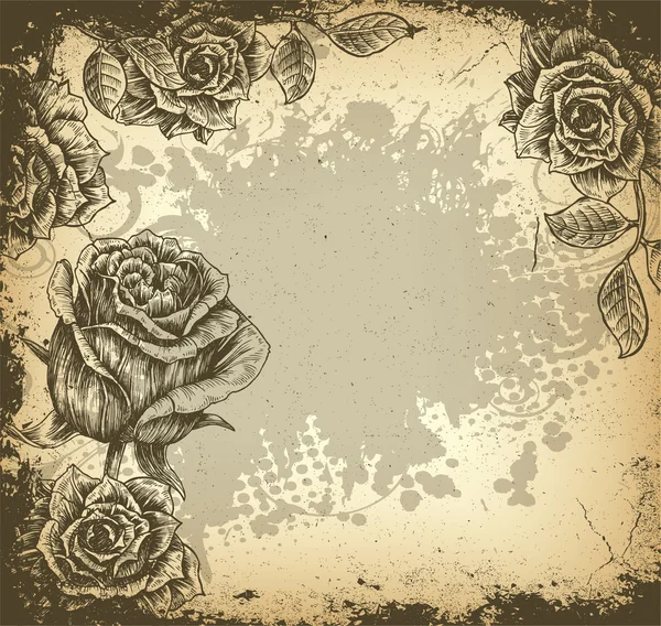 Grunge bloemen achtergrond — Stockvector