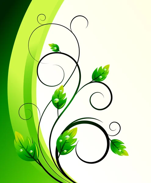 Groene bloemige achtergrond — Stockvector