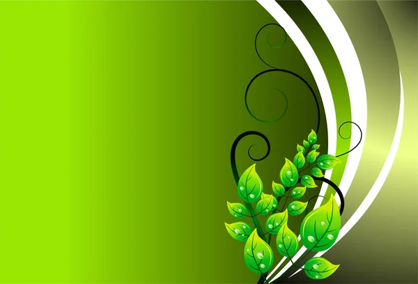 Fundo floral verde — Vetor de Stock