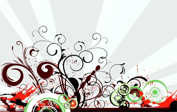 Grunge fond floral — Image vectorielle