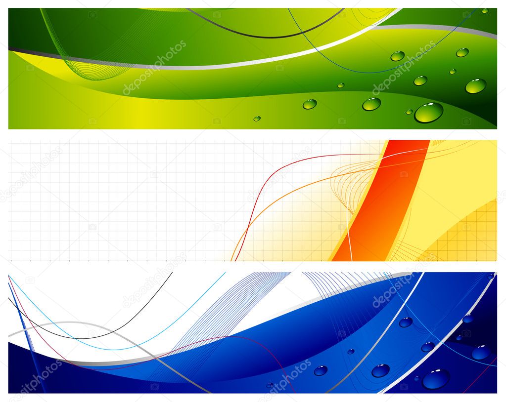 Abstract web banners set