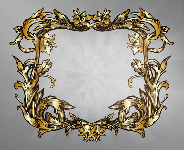 Gold floral frame — Stock Vector
