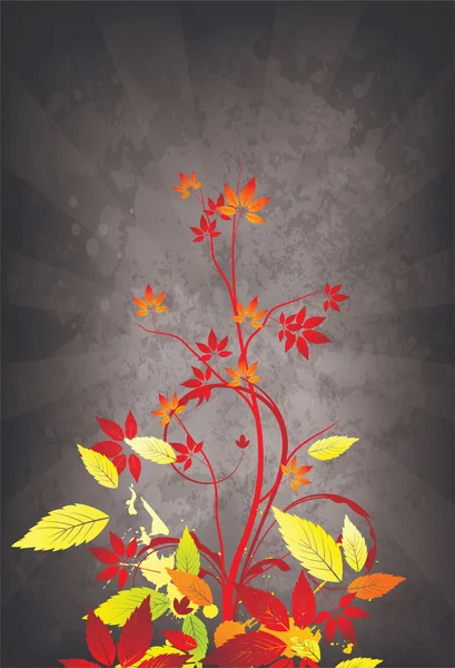 グランジ秋花の背景 — ストックベクタ