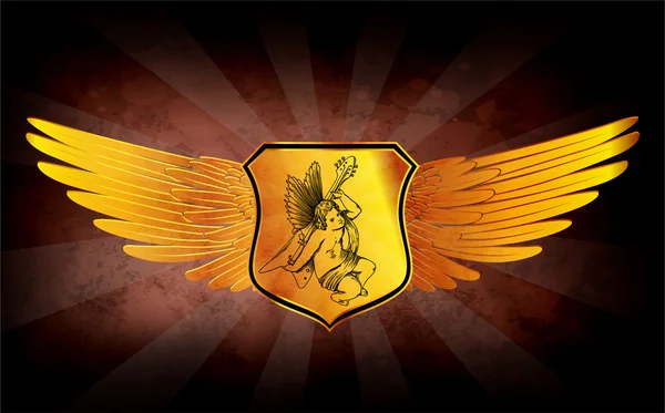 Grunge Gold Emblem — Stockvektor