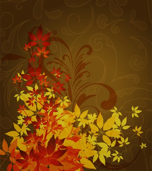 Fondo floral de otoño — Vector de stock