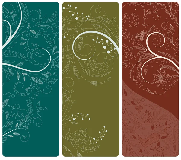 Abstract floral banners set — Stockvector