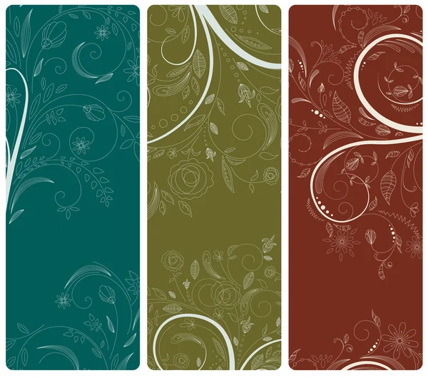 Abstract floral banners set — Stockvector
