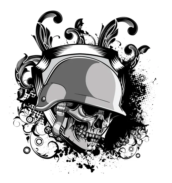 Crâne avec grunge — Image vectorielle