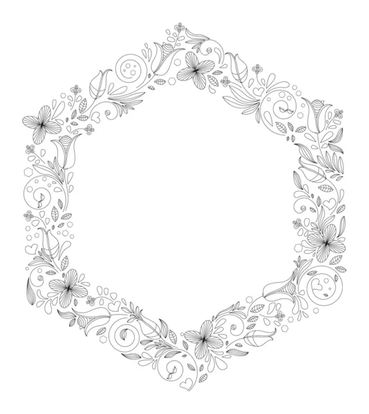Abstract floral frame — Stock Vector