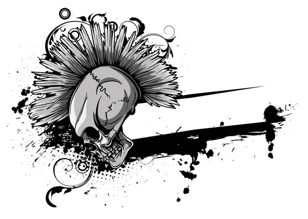 Crâne avec grunge — Image vectorielle
