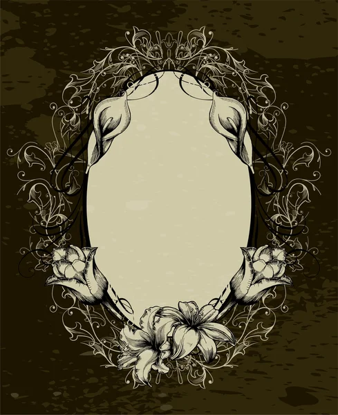 Grunge floral frame — Stockvector