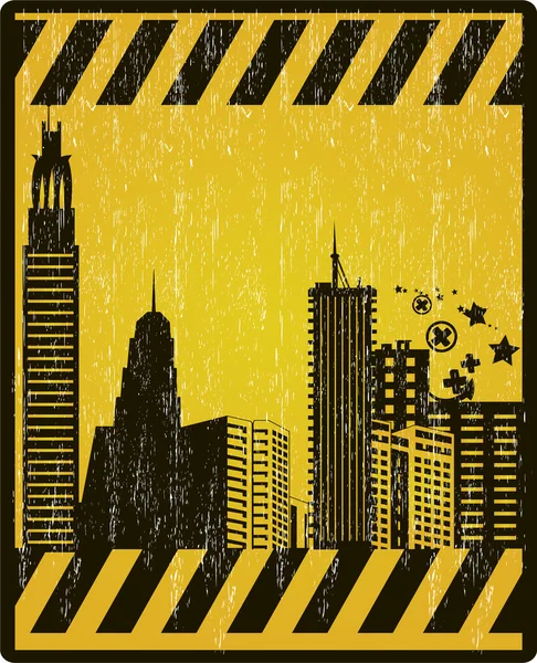 Grunge en construction signe — Image vectorielle