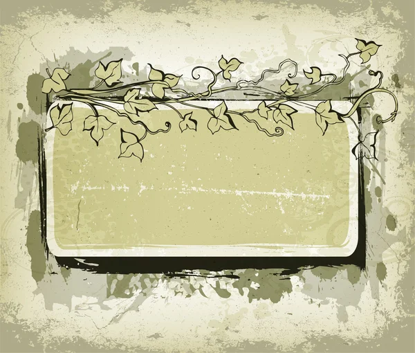 Cadre floral grunge — Image vectorielle