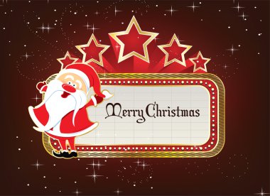 Neon sign with santa clipart