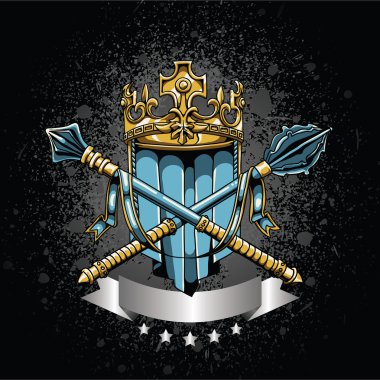 Crest with grunge background clipart