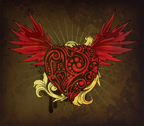 Emblème valentin vintage — Image vectorielle