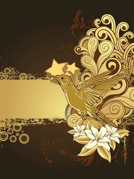 Колибри на цветочном фоне — стоковый вектор