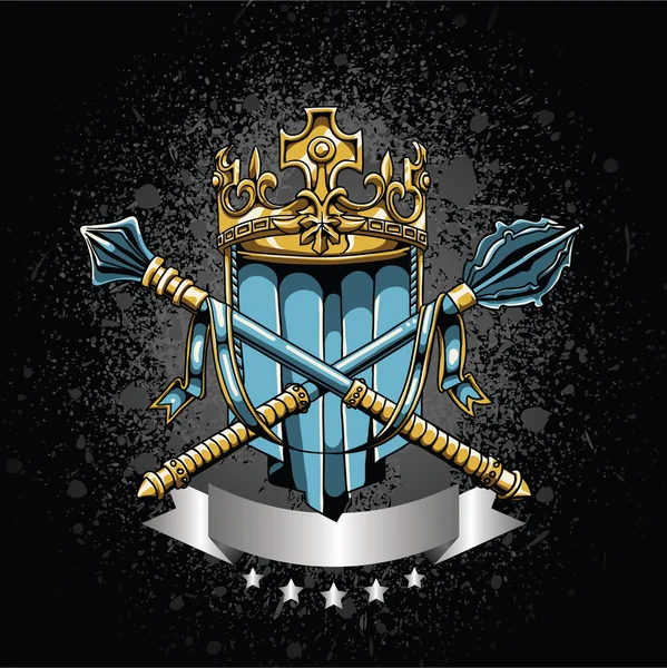 Wappen mit Grunge-Hintergrund — Stockvektor