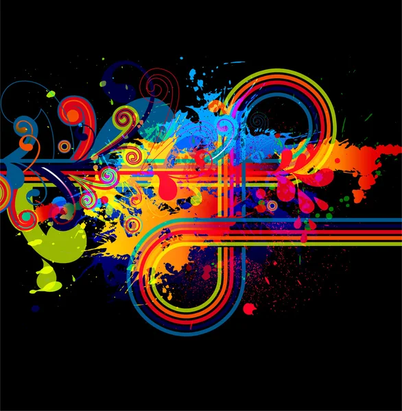 Abstrakta illustrationen med färgglada splatter — Stock vektor