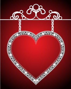 Valentines background with heart clipart