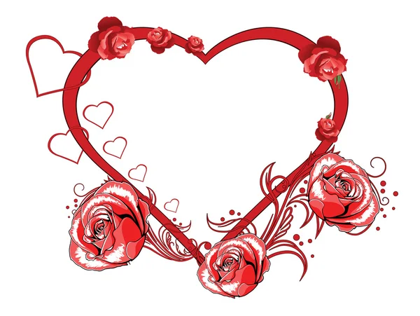 San Valentino sfondo con rose — Vettoriale Stock