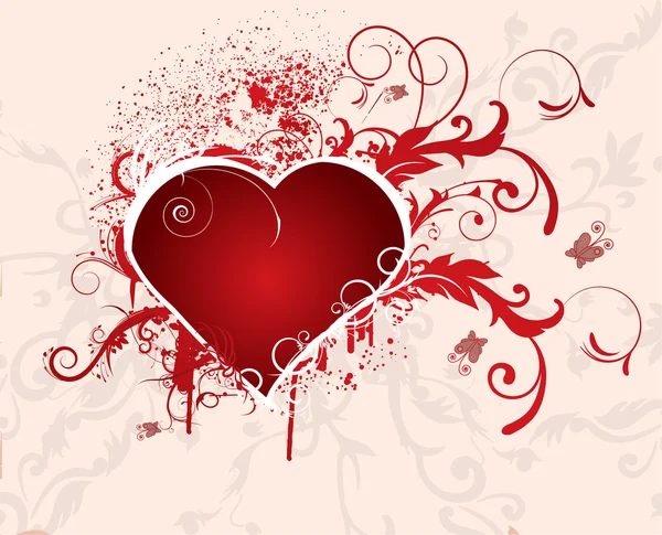 Valentines achtergrond met hart — Stockvector