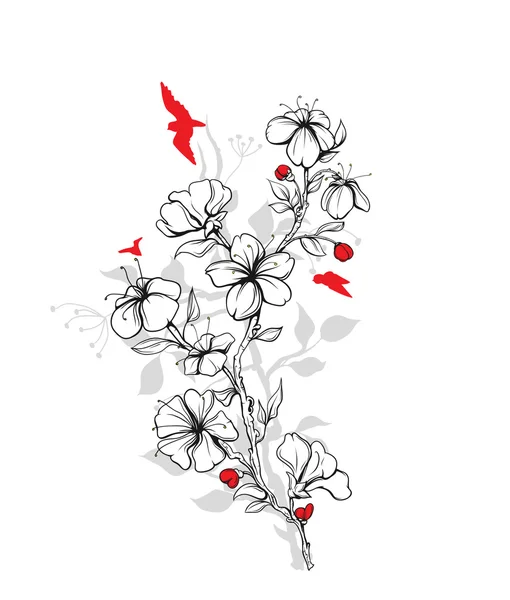 春の花の背景 — ストックベクタ
