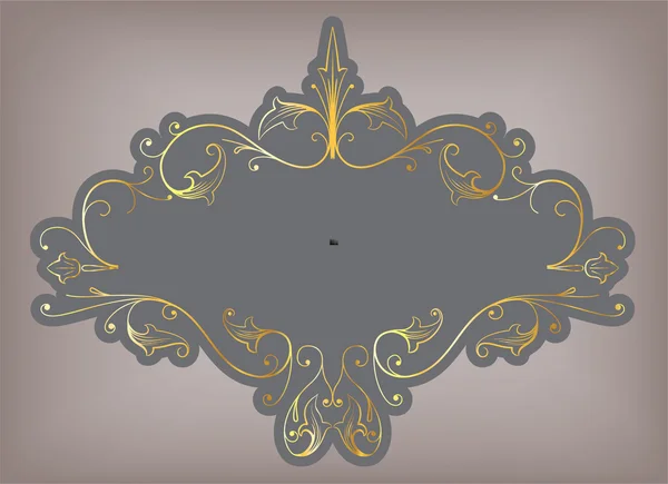 Grunge doré cadre floral — Image vectorielle