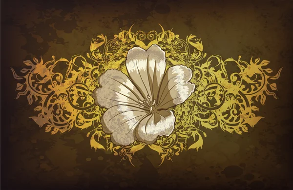Grunge floral illustration — Stock vektor