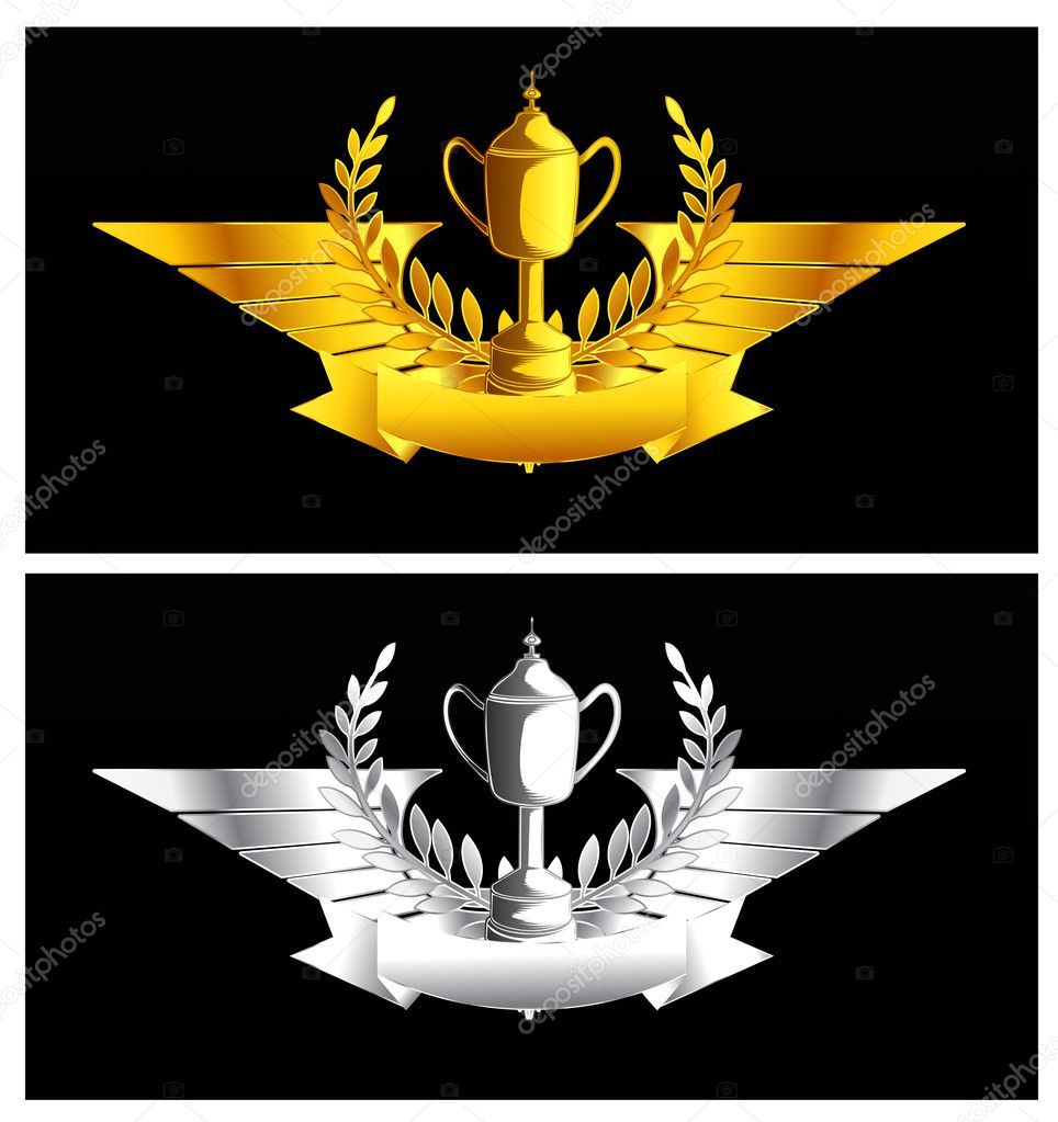 gold and silver vintage emblem