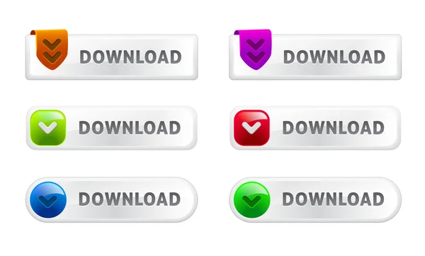 Hochglanz-Download-Buttons Set — Stockvektor
