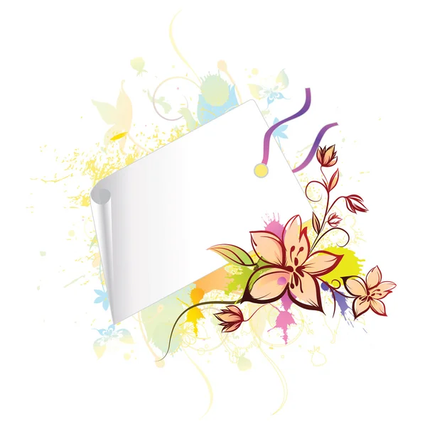 Ilustración floral con etiqueta de compra Ilustración De Stock