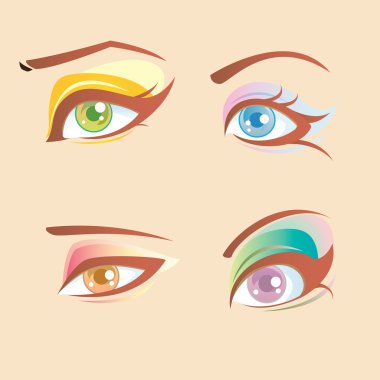 Charming eye set clipart