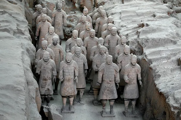 Guerriers en terre cuite, Xian, Chine — Photo