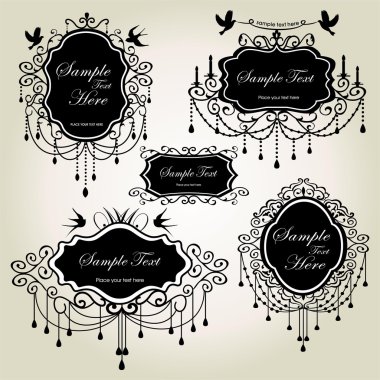 Set of luxury frames clipart