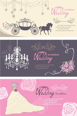 Wedding cards design template clipart