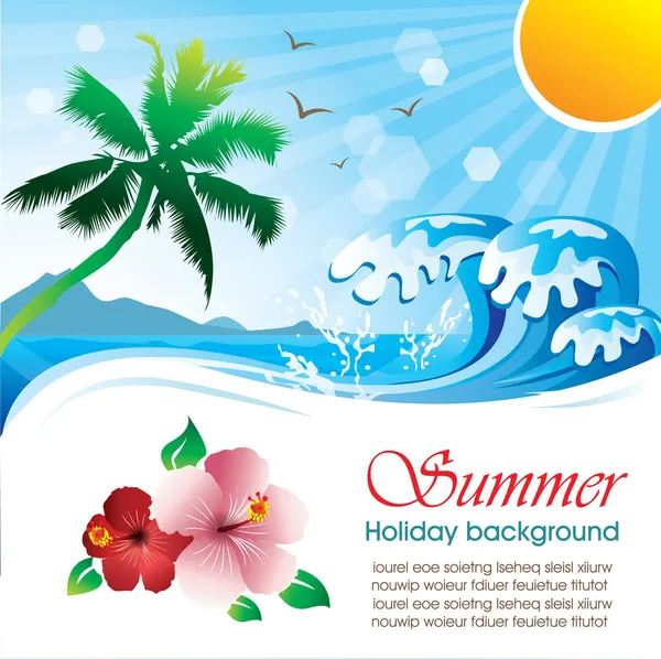 Conception vectorielle vacances d'été 01 — Image vectorielle