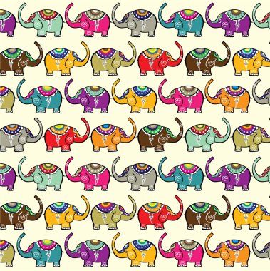 Elephants seamless pattern