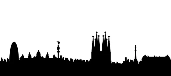 Barcelona stad silhouet — Stockvector