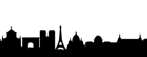 巴黎城市剪影 — 图库矢量图片