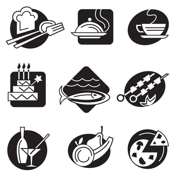 Conjunto de diferentes ícones alimentares — Vetor de Stock