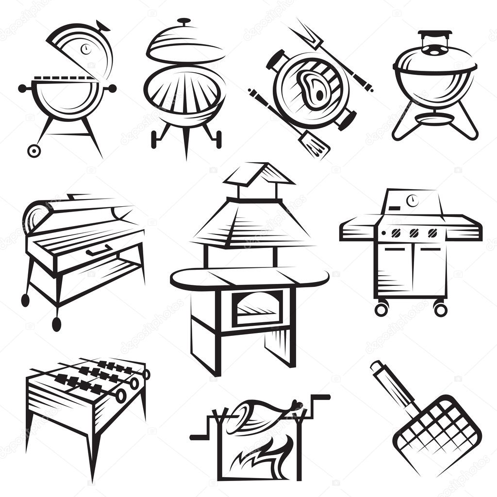 Set of barbecue design