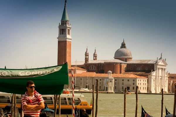 Gondole Venedik Manzaralı — Stok fotoğraf