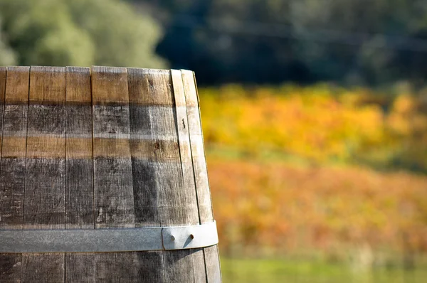 Wine Barrel in Autumn — Stock Photo, Image