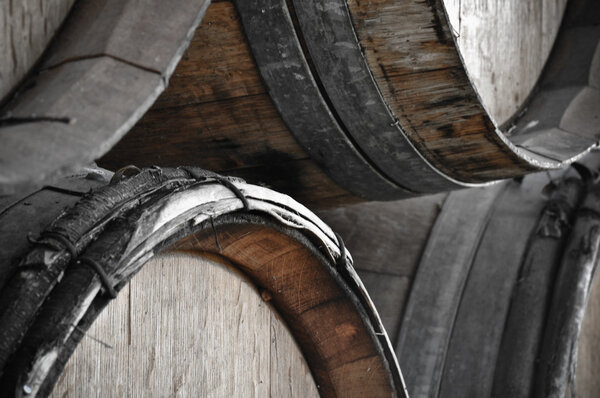 Dark Wine Barrels to store vintage wine