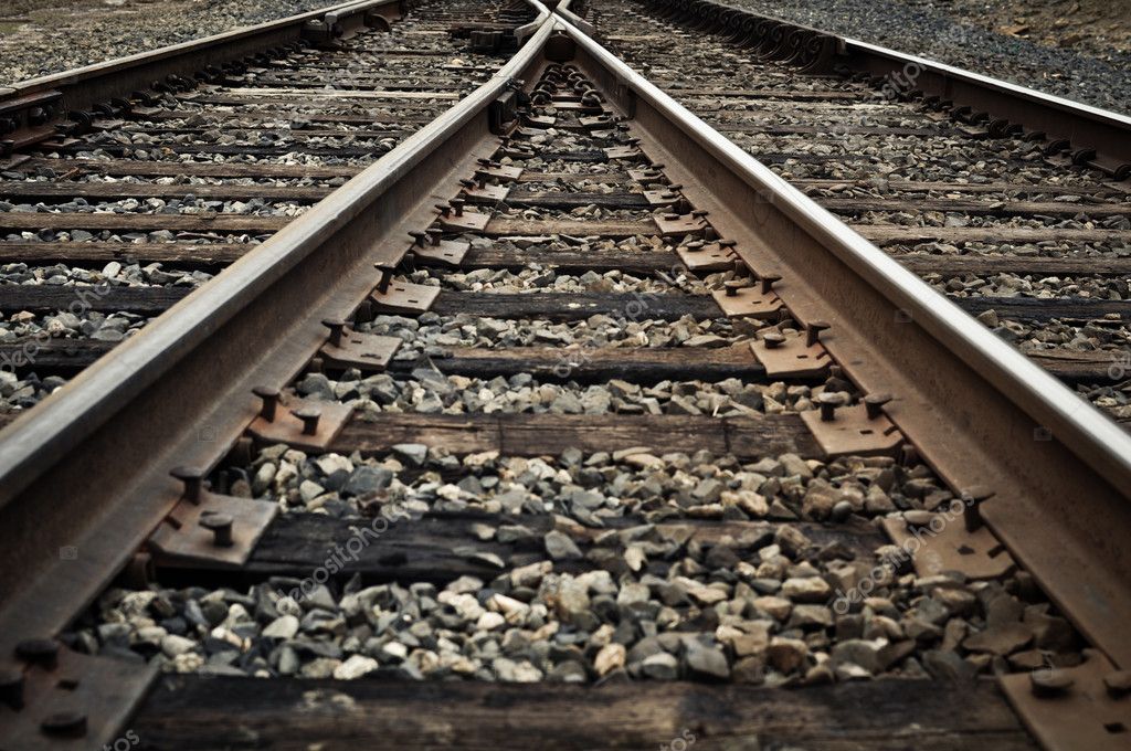 Old Rustic Railroad Track splitting lanes — Stock Photo © slickspics ...