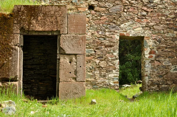 stock image Old Brick Ghost Town Doors with Secret Passage